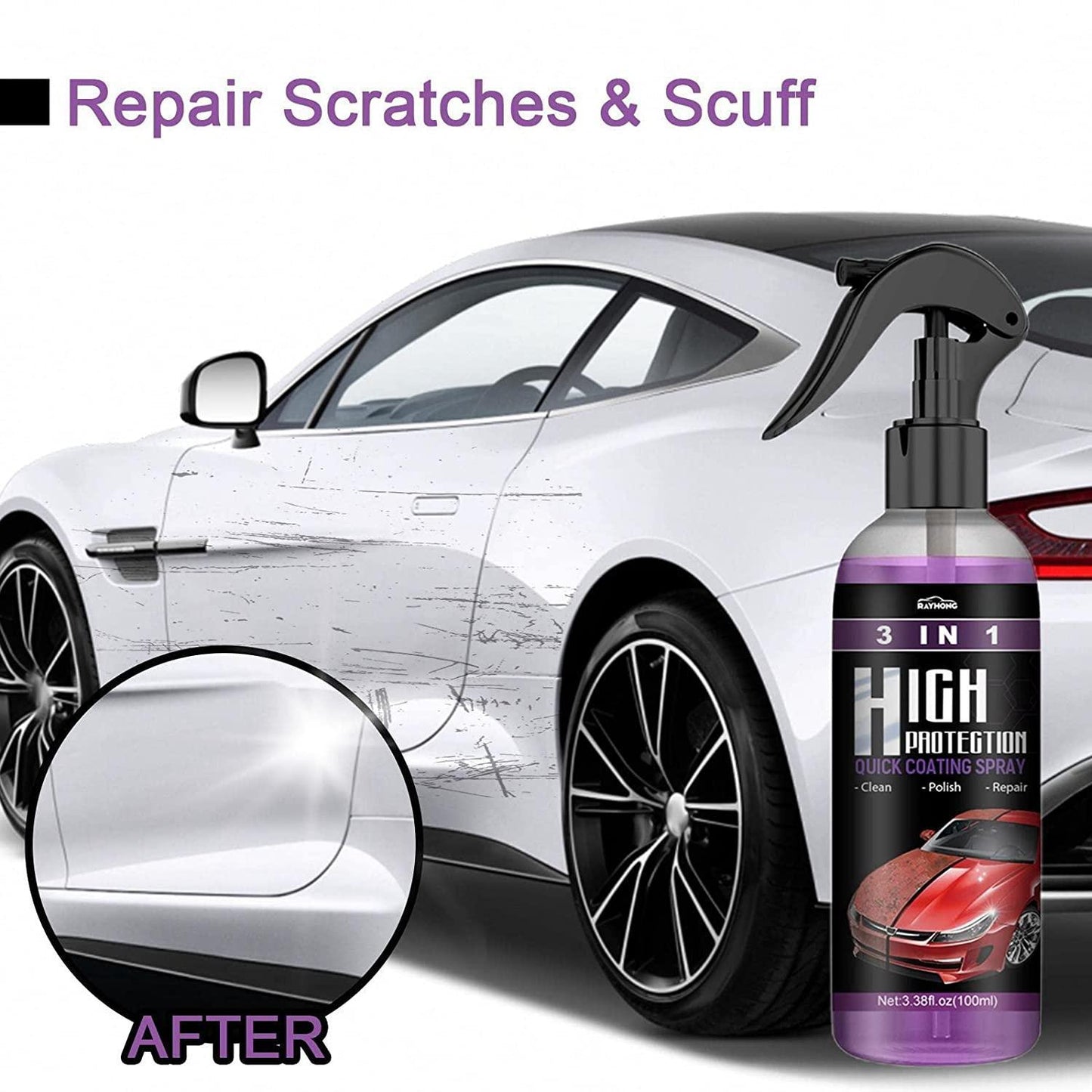 Hydrophobic Nano Coating Car Polish Spray (Pack of 2)