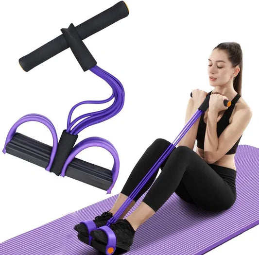 4-Tube Pedal Pull Resistance Band for Full Body Workout
